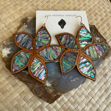 Load image into Gallery viewer, Large rainbow shell Sampaguita Earrings
