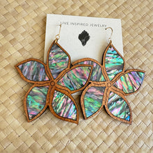 Load image into Gallery viewer, Large rainbow shell Sampaguita Earrings

