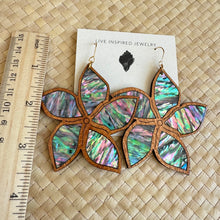 Load image into Gallery viewer, Large rainbow shell Sampaguita Earrings
