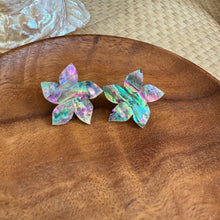 Load image into Gallery viewer, Sampaguita rainbow shell stud earrings
