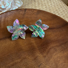 Load image into Gallery viewer, Sampaguita rainbow shell stud earrings
