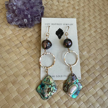 Load image into Gallery viewer, Infinity abalone and pearl earrings
