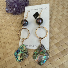 Load image into Gallery viewer, Infinity abalone and pearl earrings
