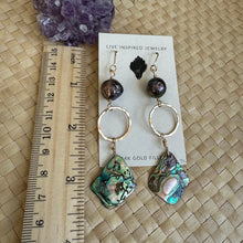 Load image into Gallery viewer, Infinity abalone and pearl earrings
