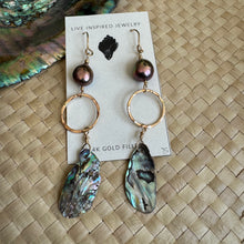 Load image into Gallery viewer, Infinity abalone and pearl earrings
