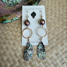 Load image into Gallery viewer, Infinity abalone and pearl earrings
