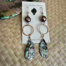 Load image into Gallery viewer, Infinity abalone and pearl earrings
