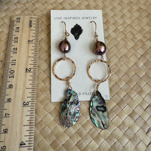 Load image into Gallery viewer, Infinity abalone and pearl earrings
