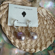 Load image into Gallery viewer, Pink edison pearl huggies

