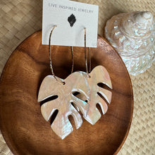 Load image into Gallery viewer, Monstera hoops MOP
