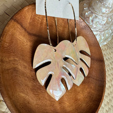 Load image into Gallery viewer, Monstera hoops MOP
