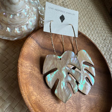 Load image into Gallery viewer, Monstera hoops MOP
