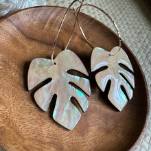 Load image into Gallery viewer, Monstera hoops MOP
