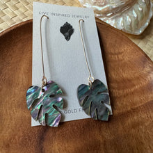 Load image into Gallery viewer, monstera threader earrings
