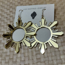 Load image into Gallery viewer, Sun earrings with 14k gold filled ear wire (gold)
