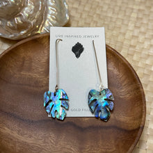 Load image into Gallery viewer, monstera threader earrings
