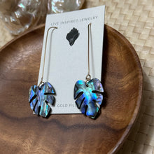 Load image into Gallery viewer, monstera threader earrings
