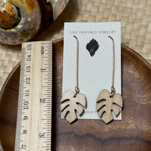 Load image into Gallery viewer, monstera threader earrings
