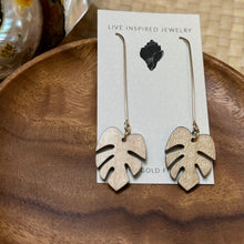 Load image into Gallery viewer, monstera threader earrings
