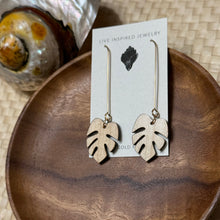 Load image into Gallery viewer, monstera threader earrings

