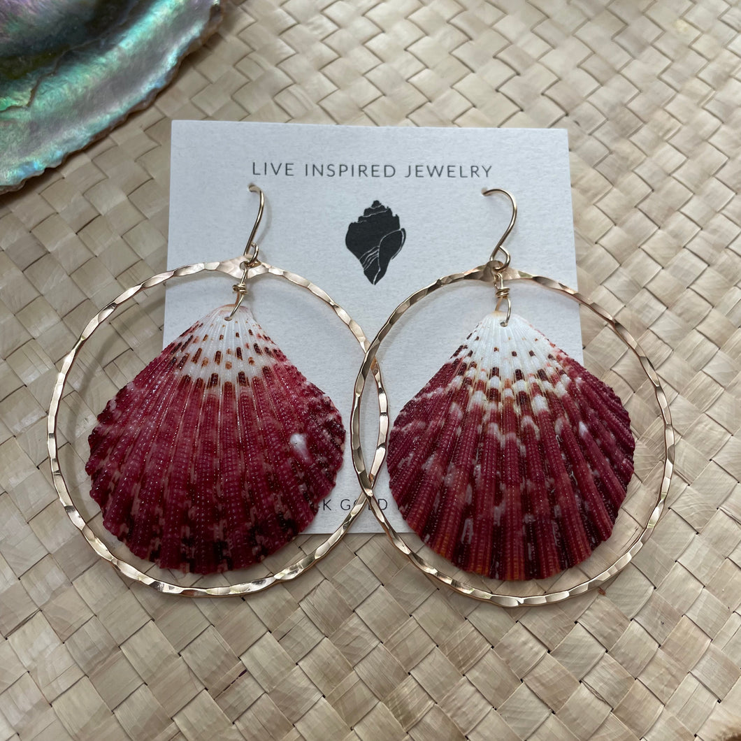 Seashell hoops (magenta)