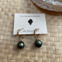 Load image into Gallery viewer, Tahitian Pearl Huggies
