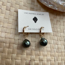 Load image into Gallery viewer, Tahitian Pearl Huggies
