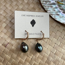 Load image into Gallery viewer, Tahitian Pearl Huggies
