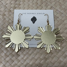 Load image into Gallery viewer, Sun earrings with 14k gold filled ear wire (gold)
