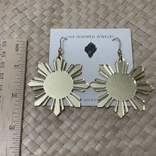 Load image into Gallery viewer, Sun earrings with 14k gold filled ear wire (gold)

