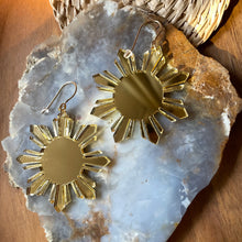 Load image into Gallery viewer, Sun earrings with 14k gold filled ear wire (gold)

