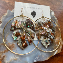 Load image into Gallery viewer, Monstera hoops (Mexican abalone)

