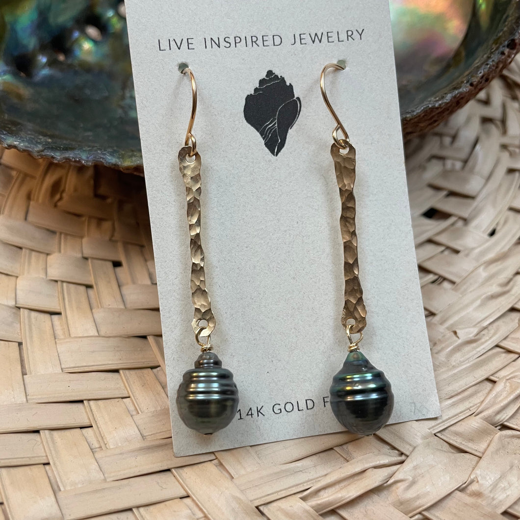 Tahitian Pearl Bar Earrings