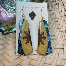 Load image into Gallery viewer, Sun ray earrings (yellow heart)
