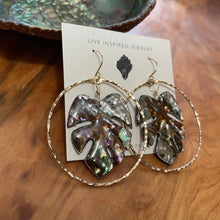 Load image into Gallery viewer, Monstera hoops (Mexican abalone)

