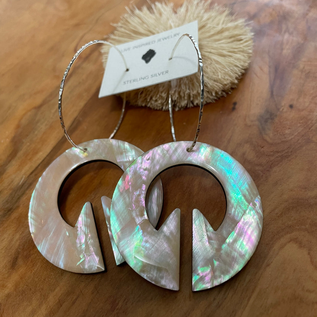 Linglingo hoops (white abalone)