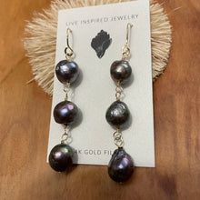Load image into Gallery viewer, triple edison pearl earrings
